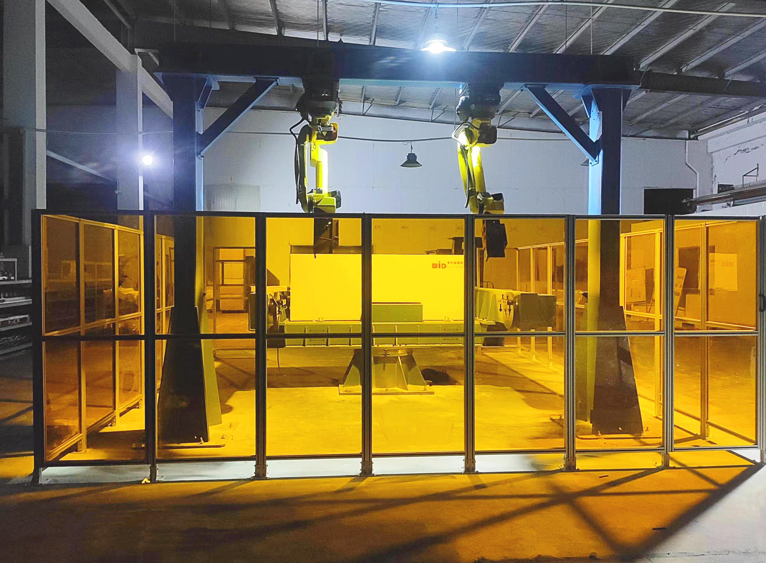 車(chē)架總成機(jī)器人雙機(jī)弧焊工作站案例！